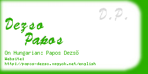 dezso papos business card