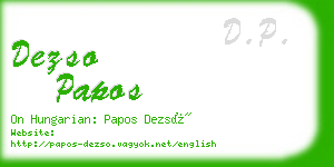 dezso papos business card